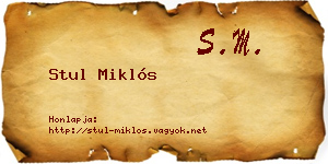 Stul Miklós névjegykártya